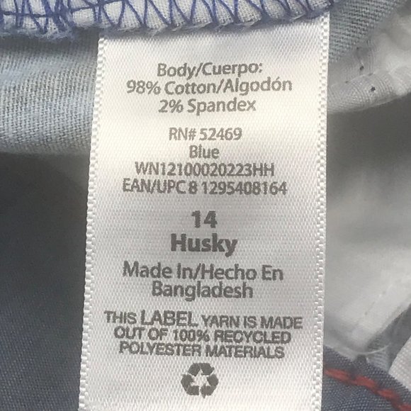 Wonder Nation Boy's Size 14 Husky Adjustable Waist Flat Front Short Blue New - Picture 6 of 13